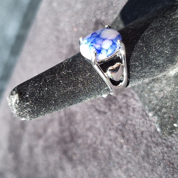Blue Sodalite Stone Ring Women's Size 9 - Picture 3 of 7